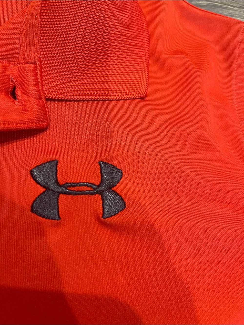 Under Armour Red Short Sleeve Polo with Black Logo - Picture 4 of 7